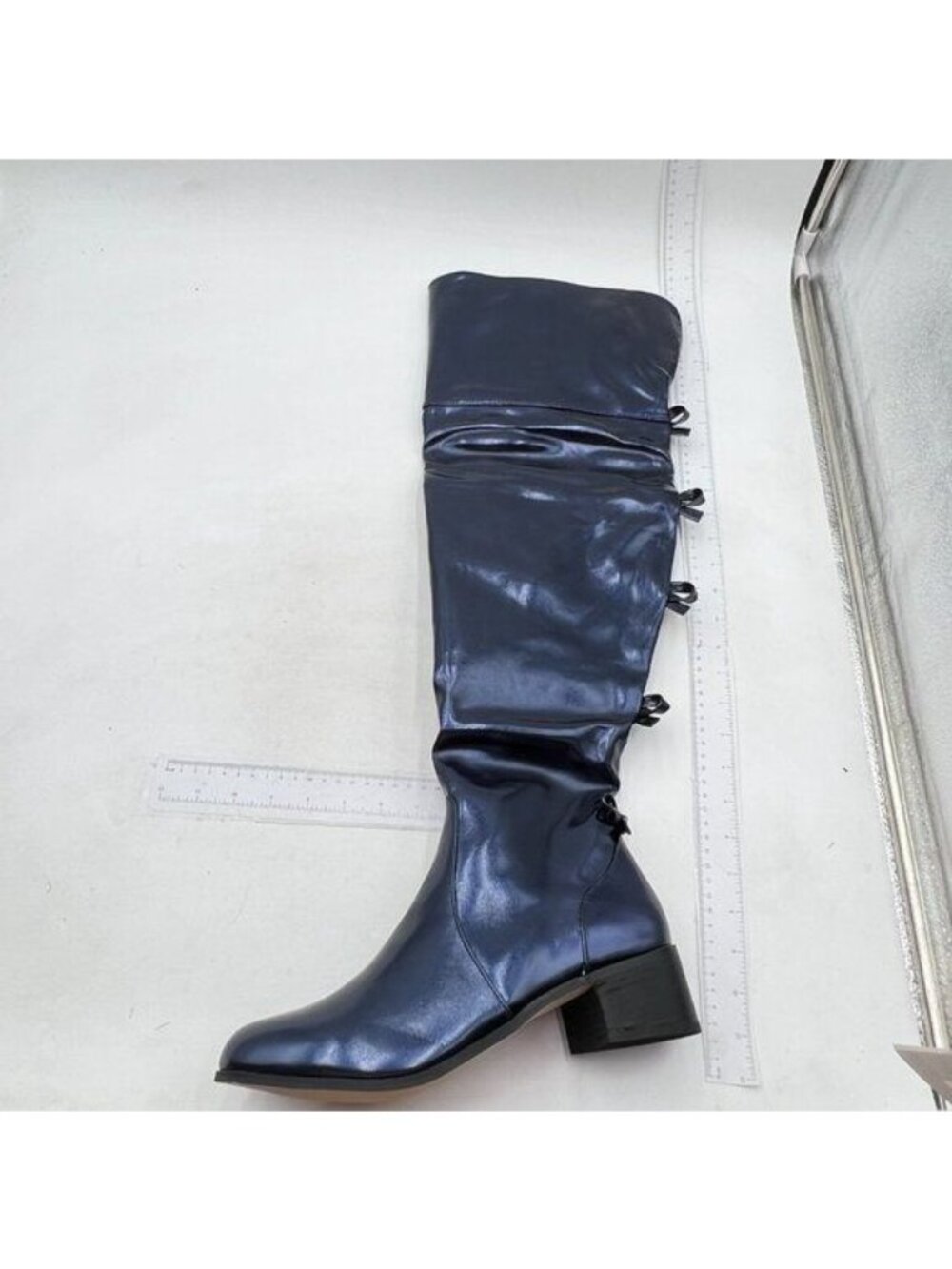 Women's Over The Knee Boot Fashion Lace Up Tight High Boots Bowtie